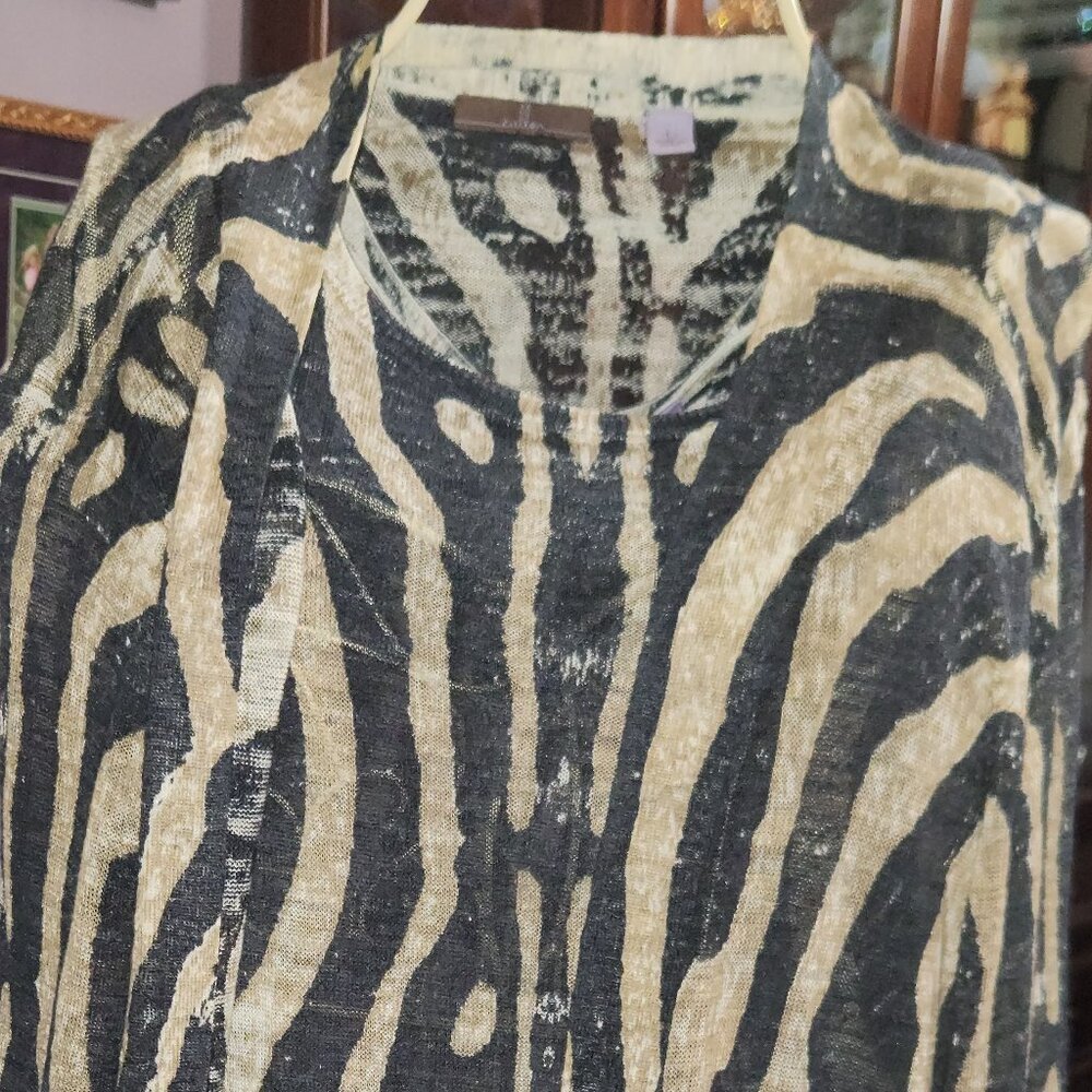 Cullen Knit 2-Piece Twin Set L Zebra  Print Tank + Cardigan - Picture 2 of 7